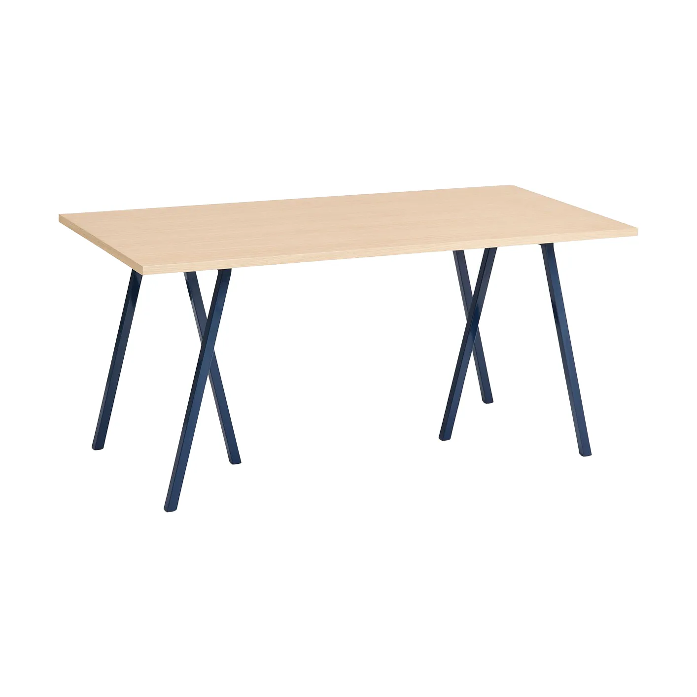 Loop Stand incl. support eettafel 77,5x160 cm, Deep blue-clear lacq. oak HAY