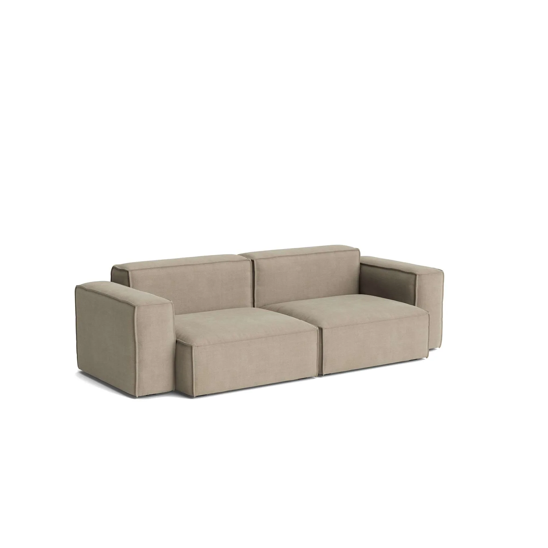Mags Soft Low Armrest bank 2,5-zits combinatie 1, Linara beige, afneembare bekleding HAY
