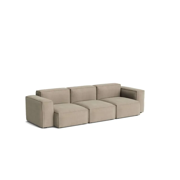 Mags Soft Low Armrest bank 2,5-zits combinatie 1 - Linara beige, afneembare bekleding - HAY