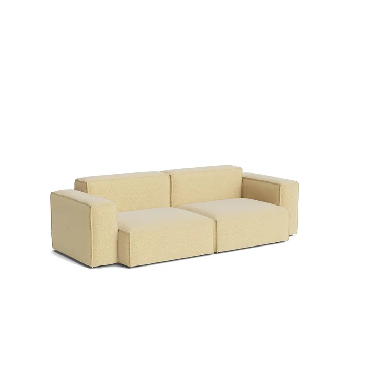 Mags Soft Low Armrest bank 2,5-zits combinatie 1 - Tartaglia Ocre white, afneembare bekleding - HAY
