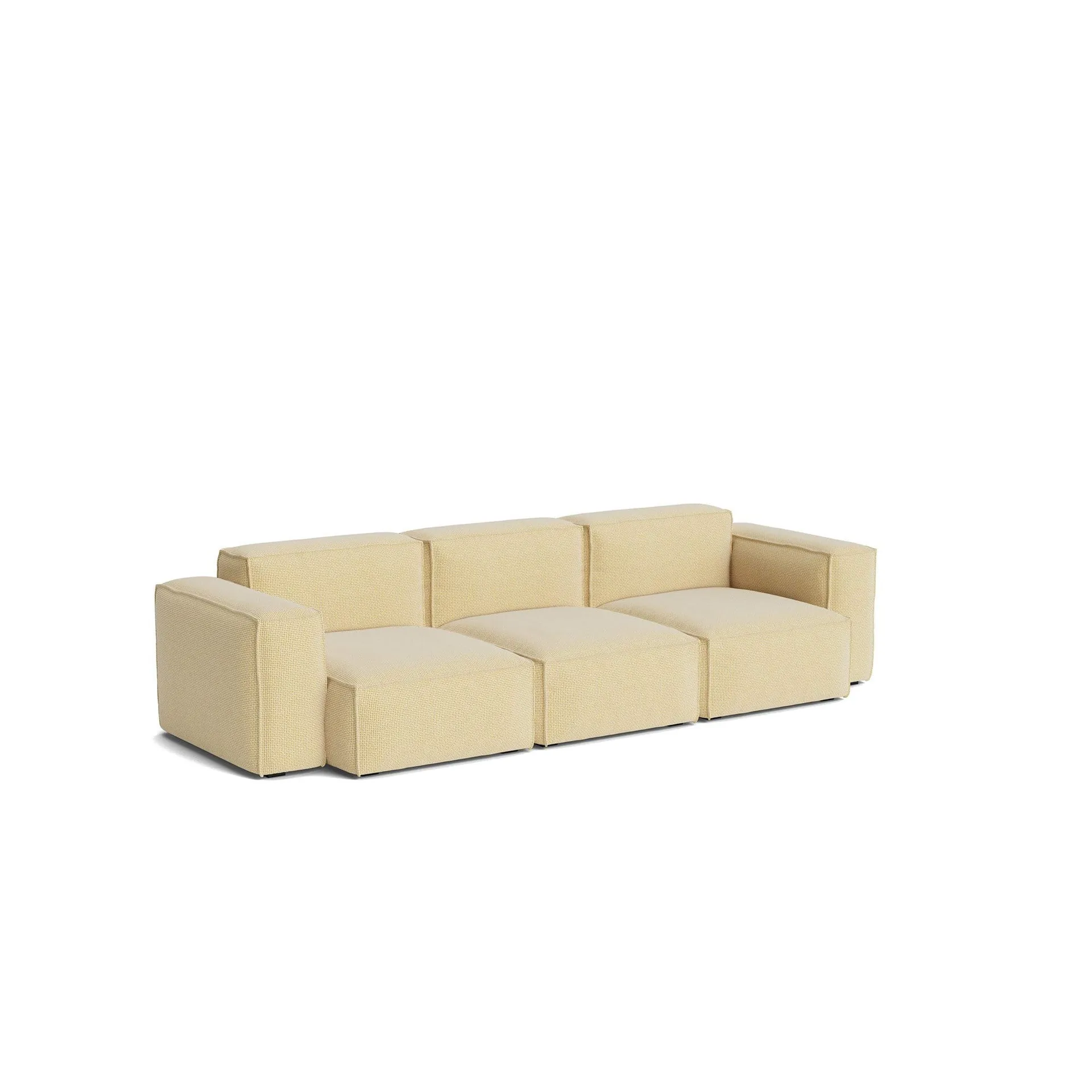 Mags Soft Low Armrest bank 2,5-zits combinatie 1, Tartaglia Ocre white, afneembare bekleding HAY