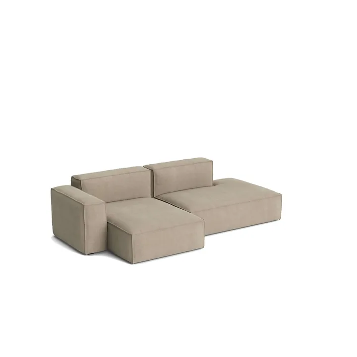 Mags Soft Low Armrest bank 2,5-zits combinatie 3 - Linara beige, linksgeplaatst, afneembare bekleding - HAY