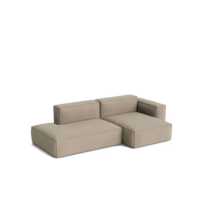 Mags Soft Low Armrest bank 2,5-zits combinatie 3 - Linara beige, rechtsgeplaatst, afneembare bekleding - HAY