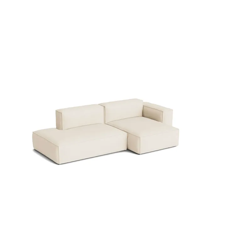 Mags Soft Low Armrest bank 2,5-zits combinatie 3 - Turf cream, rechtsgeplaatst, afneembare bekleding - HAY