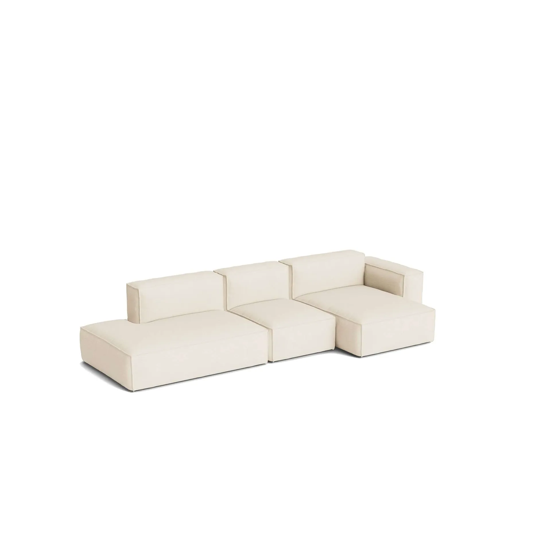 Mags Soft Low Armrest bank 2,5-zits combinatie 3, Turf cream, rechtsgeplaatst, afneembare bekleding HAY