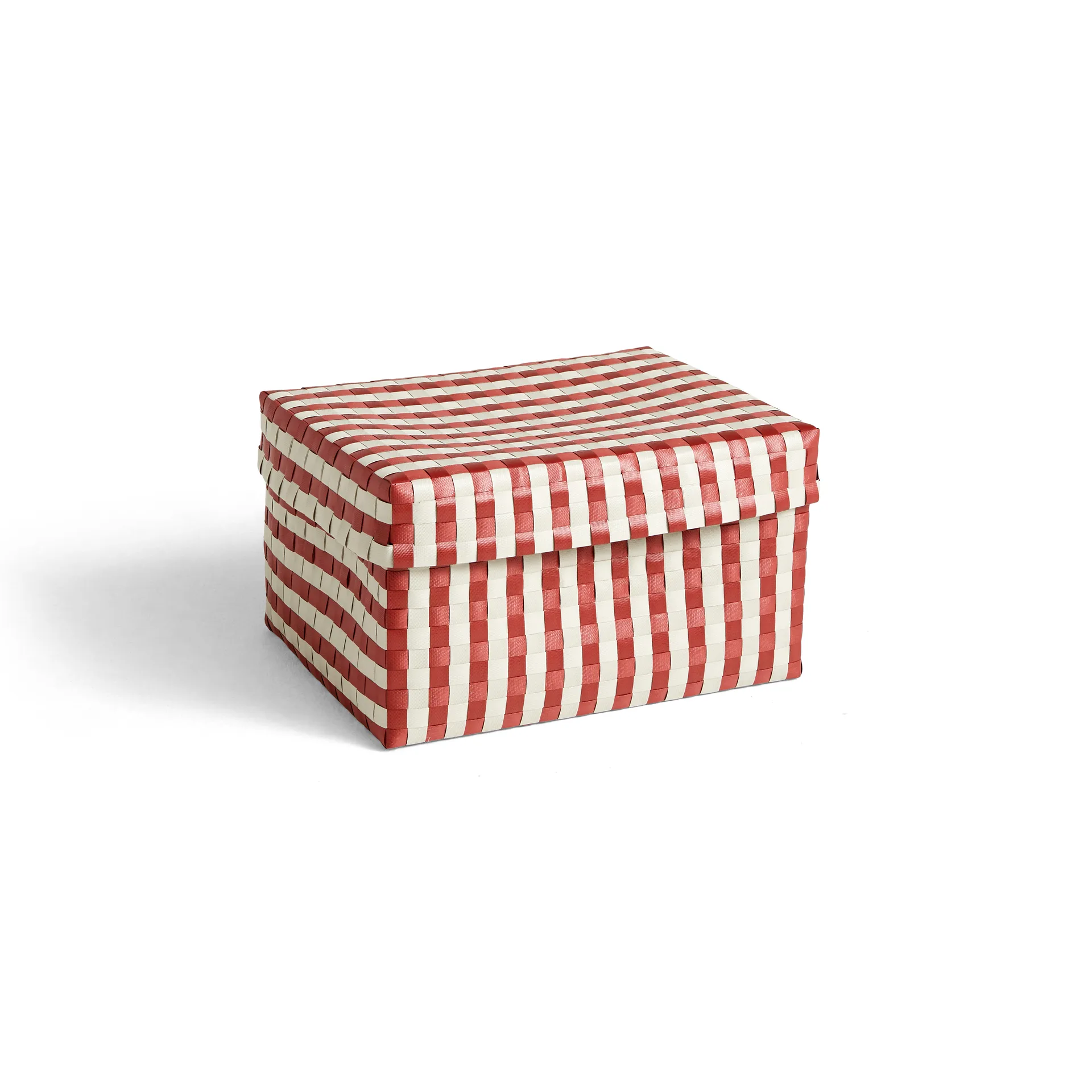 Maxim Stripe Box opbergmand L 26,5x35,5 cm, Rood-zand HAY