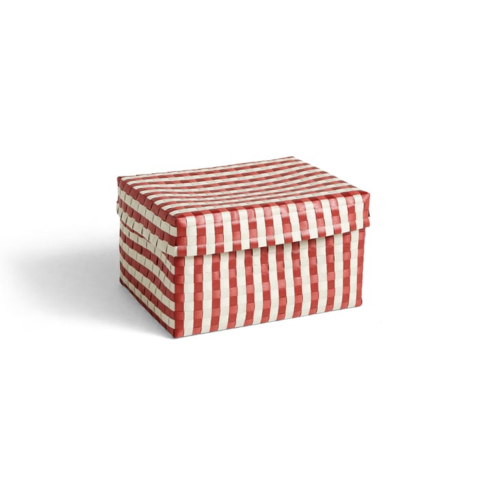Maxim Stripe Box opbergmand L 26,5x35,5 cm, Rood-zand HAY