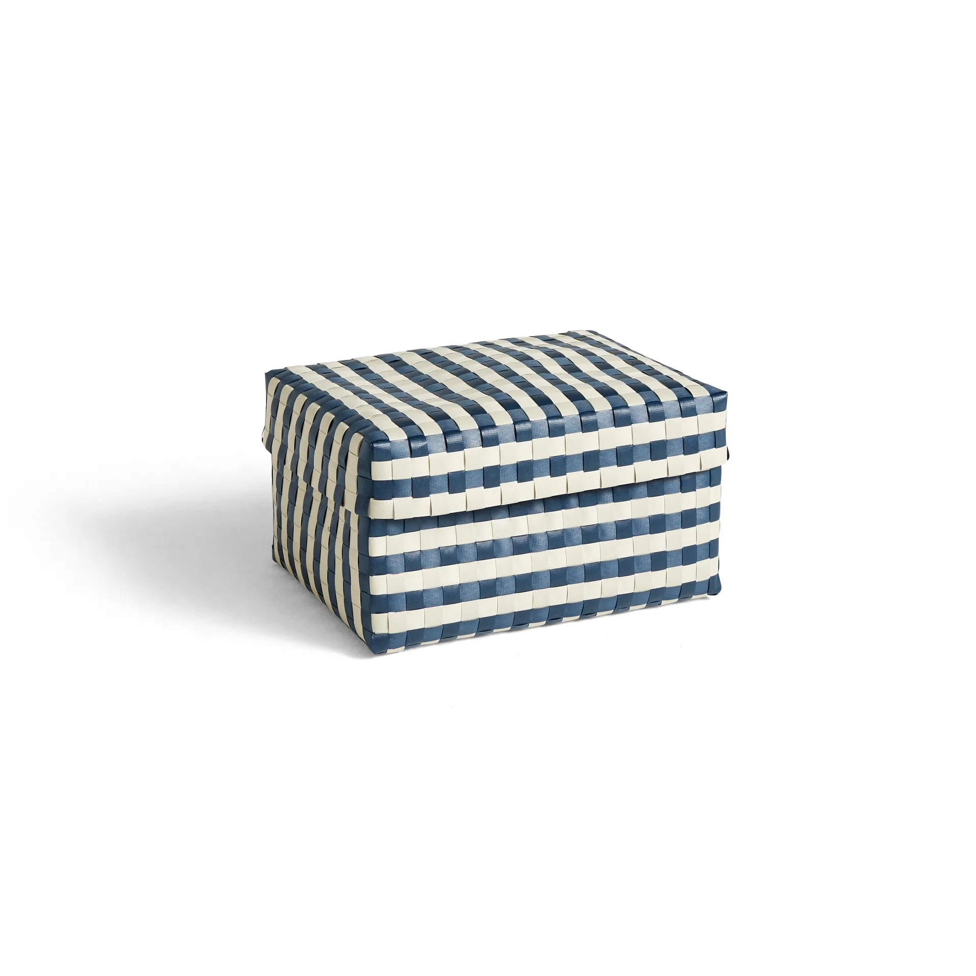 Maxim Stripe Box opbergmand M 24x33,5 cm, Blauw-zand HAY