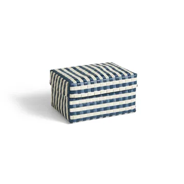 Maxim Stripe Box opbergmand M 24x33,5 cm - Blauw-zand - HAY
