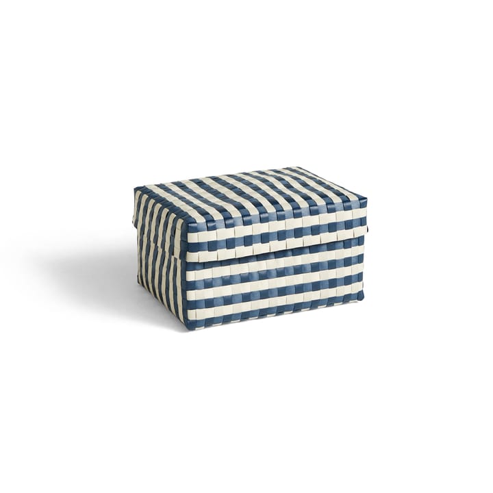 Maxim Stripe Box opbergmand M 24x33,5 cm - Blauw-zand - HAY