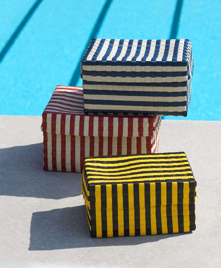 Maxim Stripe Box opbergmand M 24x33,5 cm, Blauw-zand HAY