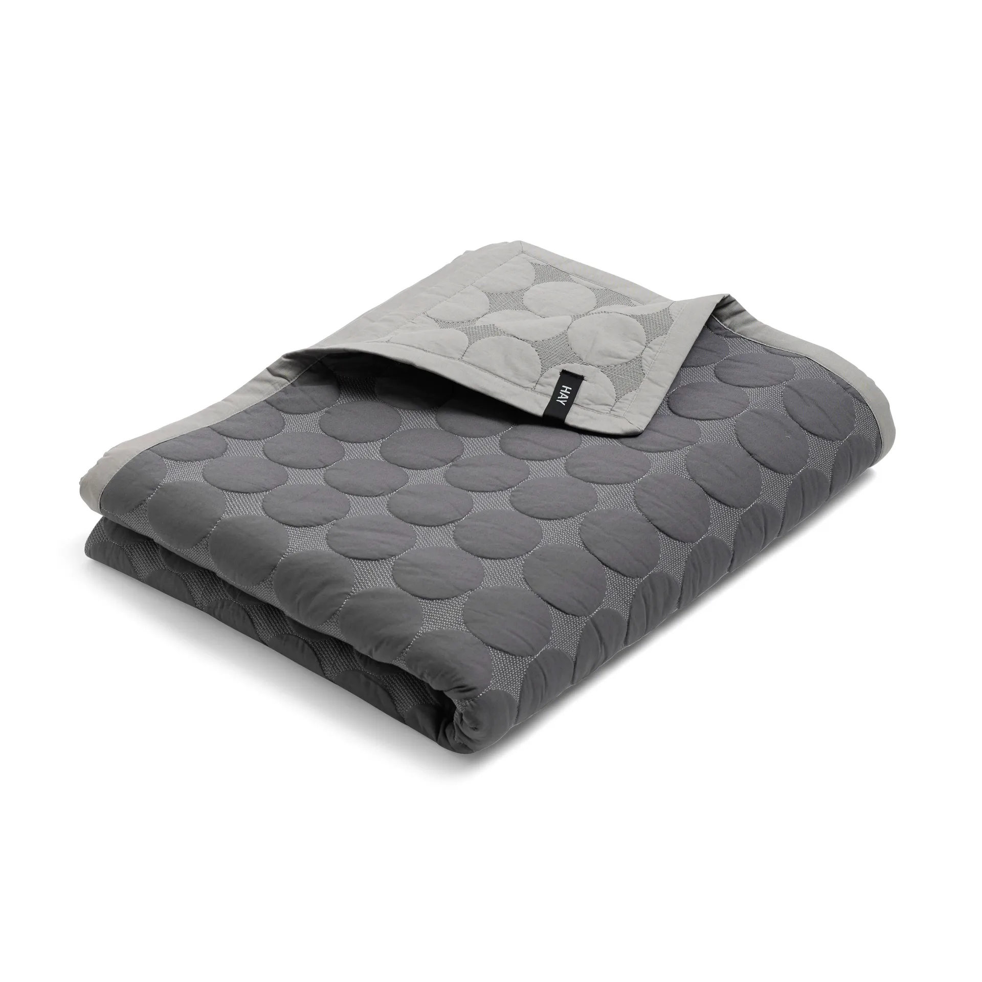 Mega Dot sprei organic 235x245 cm, Dark grey HAY