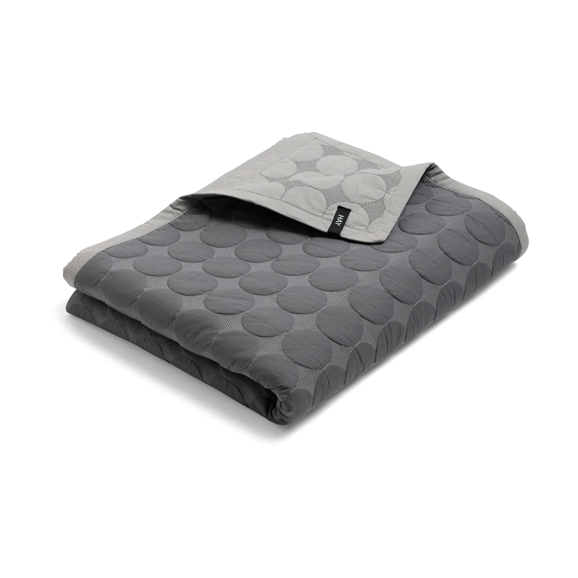 Mega Dot sprei organic 260x260 cm, Dark grey HAY