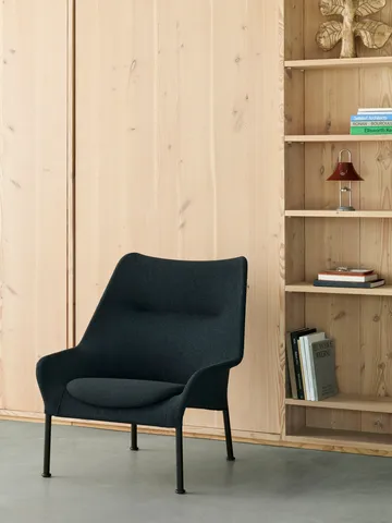 O2 Lounge Chair fauteuil - Soft black-zwartgelakt staal - HAY