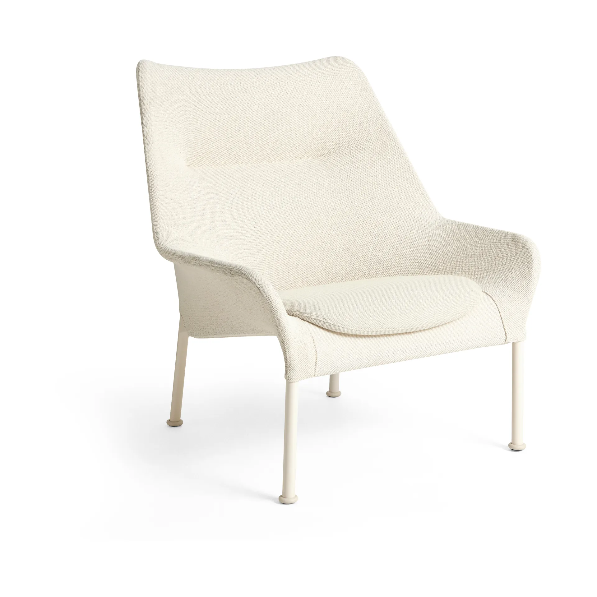 O2 Lounge Chair fauteuil, Soft cream-lackerad staal eggshell HAY
