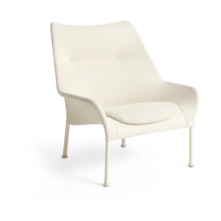 O2 Lounge Chair fauteuil - Soft cream-lackerad staal eggshell - HAY