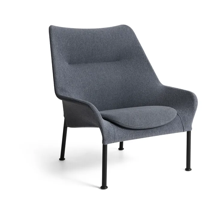 O2 Lounge Chair fauteuil - Soft grey-zwartgelakt staal - HAY