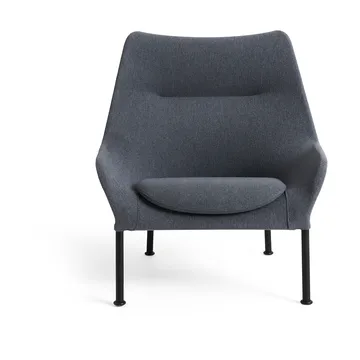O2 Lounge Chair fauteuil - Soft grey-zwartgelakt staal - HAY