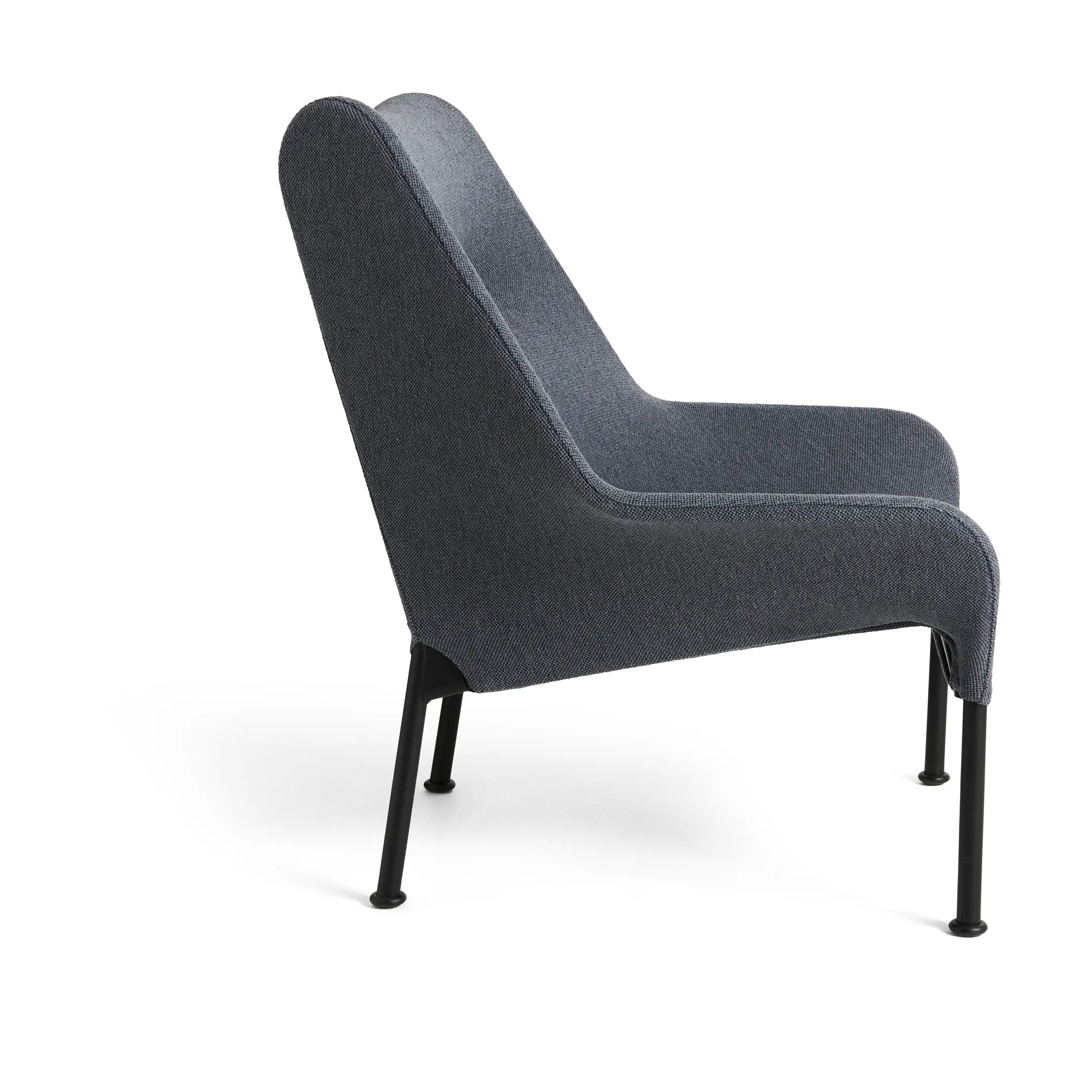 O2 Lounge Chair fauteuil, Soft grey-zwartgelakt staal HAY