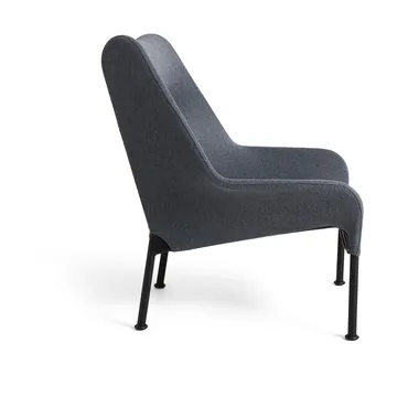 O2 Lounge Chair fauteuil - Soft grey-zwartgelakt staal - HAY