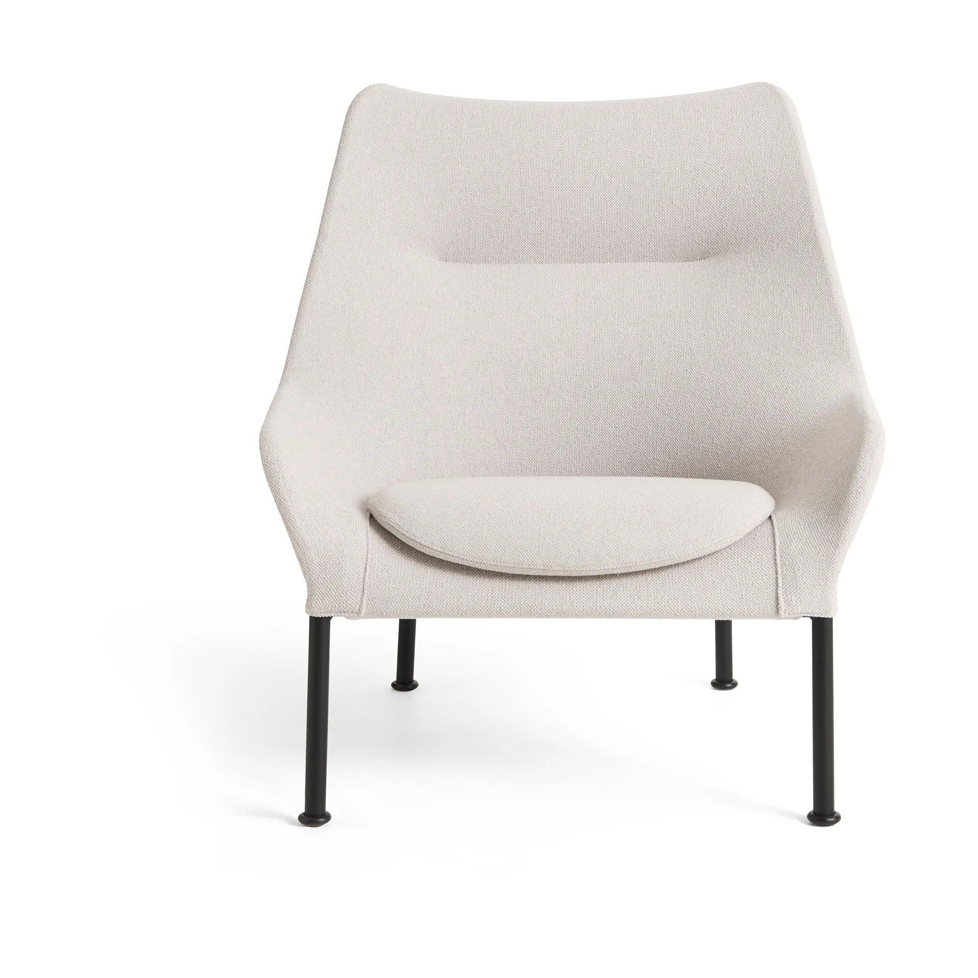 O2 Lounge Chair fauteuil, Soft light greysvartgelakt staal HAY