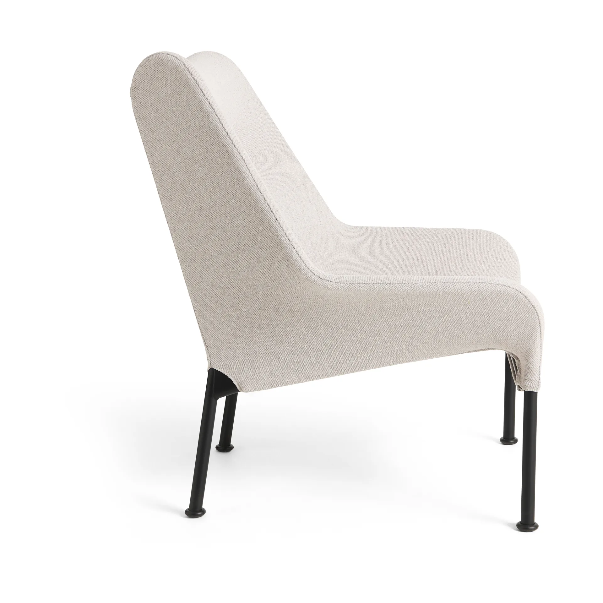 O2 Lounge Chair fauteuil, Soft light greysvartgelakt staal HAY