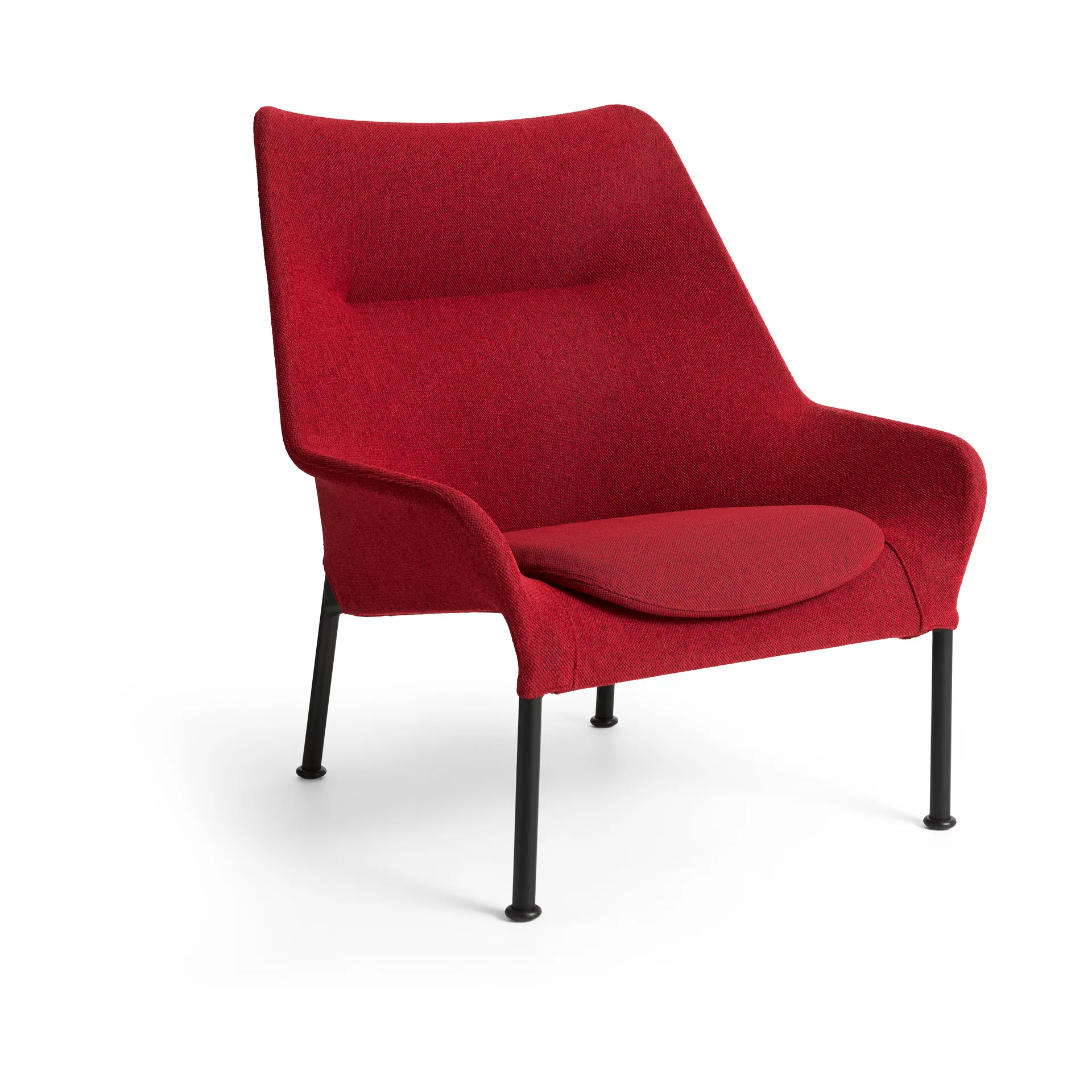 O2 Lounge Chair fauteuil, Soft red-zwartgelakt staal HAY