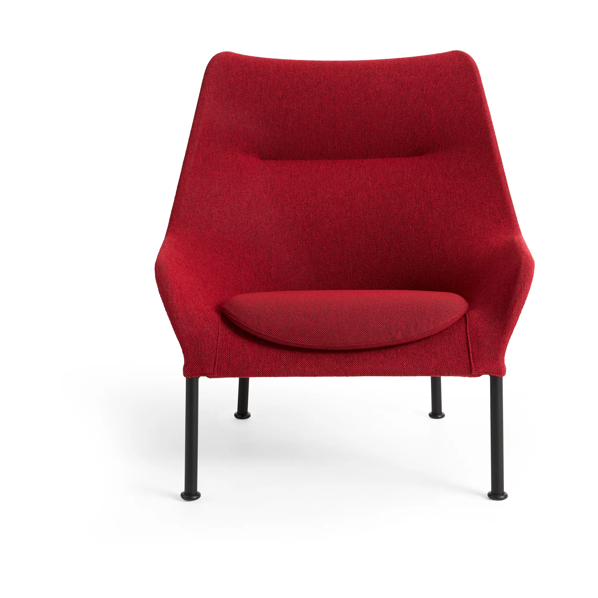 O2 Lounge Chair fauteuil, Soft red-zwartgelakt staal HAY