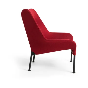 O2 Lounge Chair fauteuil - Soft red-zwartgelakt staal - HAY