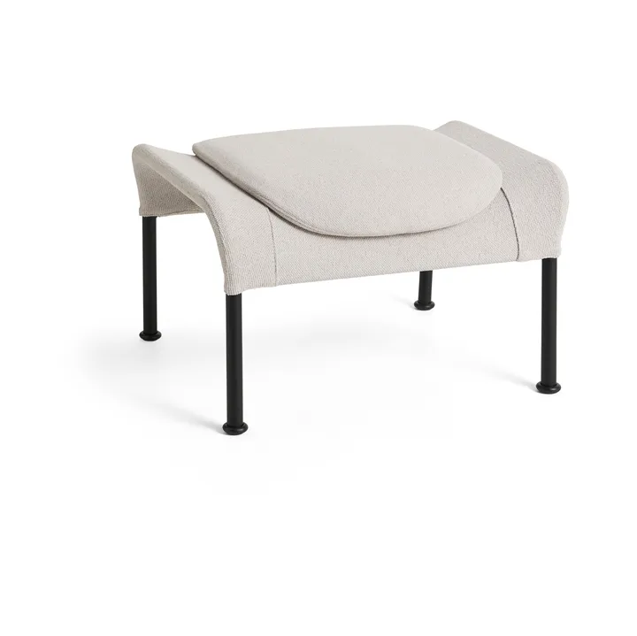 O2 Ottoman voetenbank - Soft light grey-zwartgelakt staal - HAY