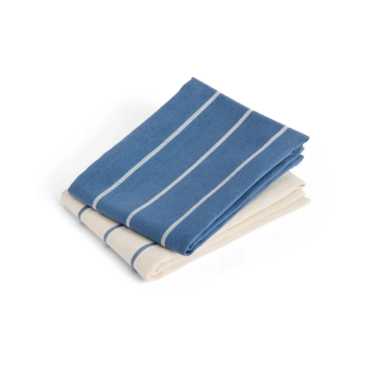 Outdoor Market keukendoek - Blauw-beige, 2-pack - HAY