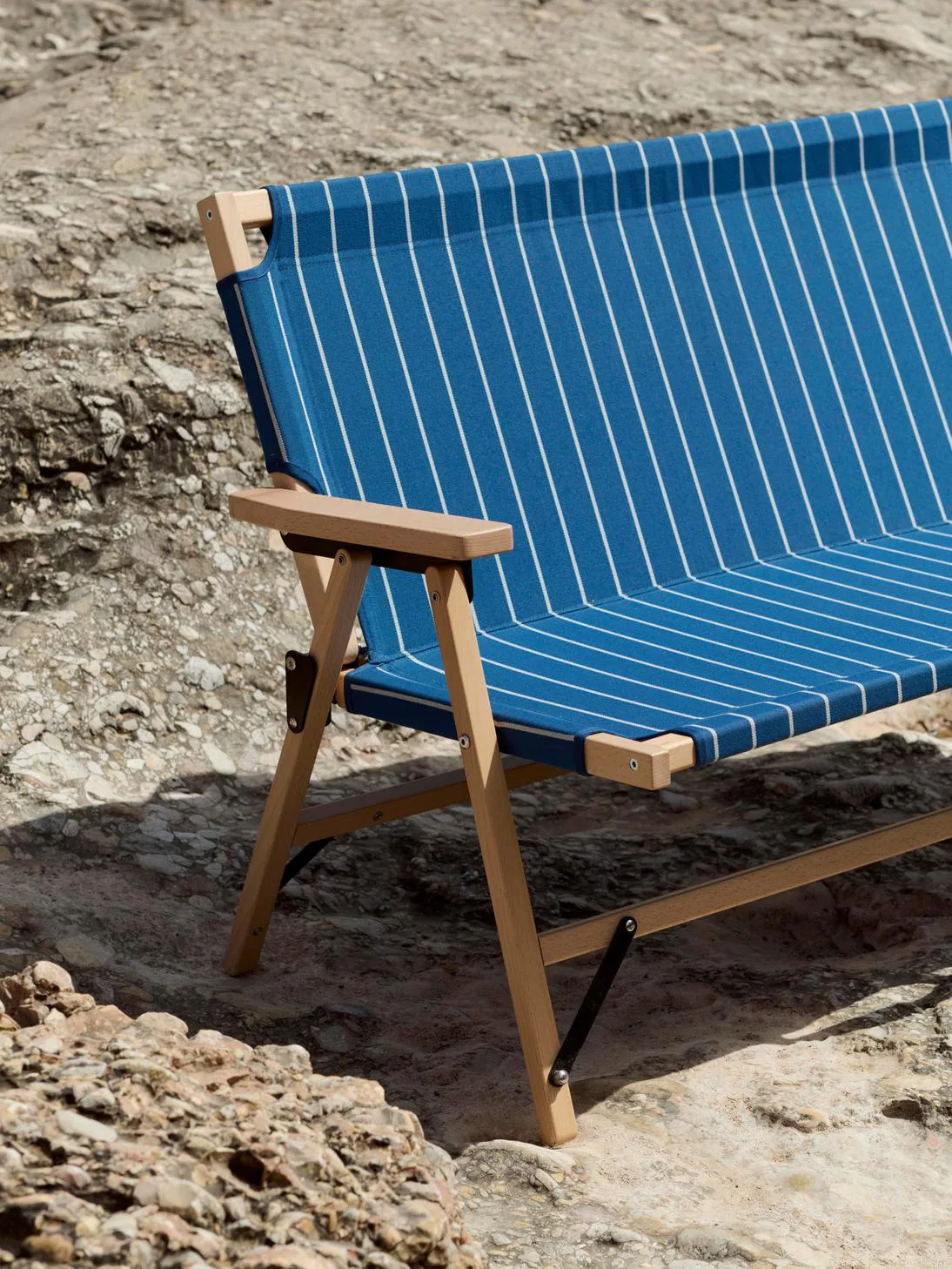 Outdoor Market klapbank, Blauw-beige, 2-zits HAY