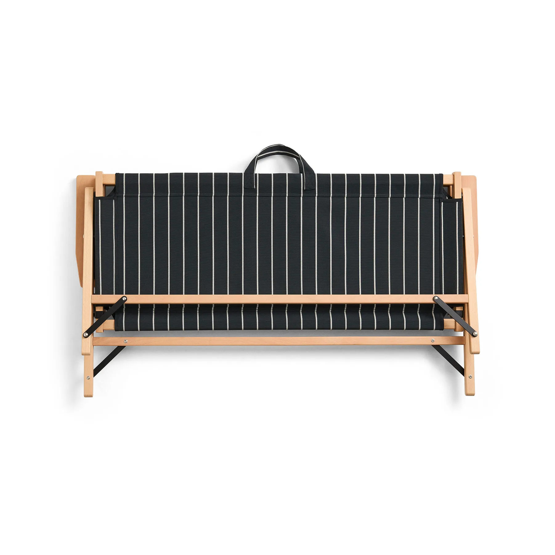 Outdoor Market klapbank, Zwart-beige, 2-zits HAY