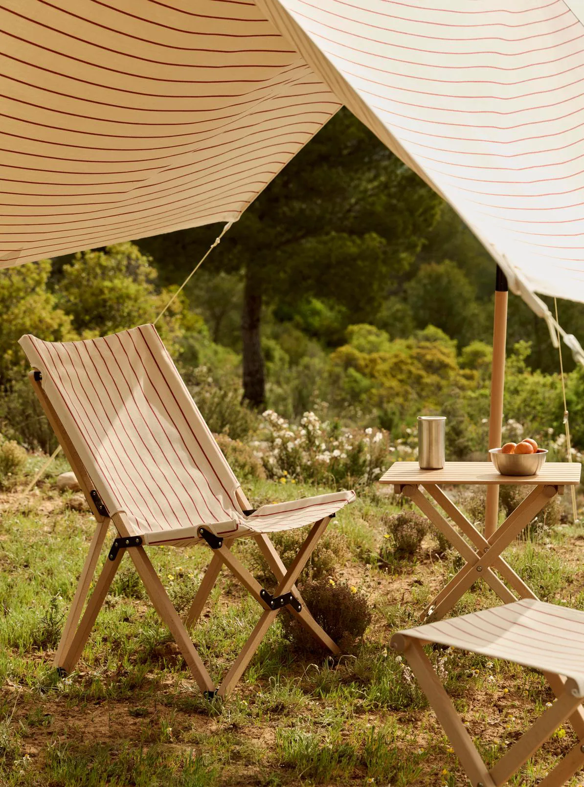 Outdoor Market klapstoel, Beige-rood HAY