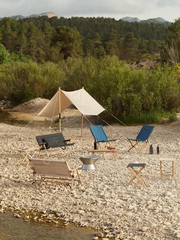 Outdoor Market klapstoel - Blauw-beige - HAY
