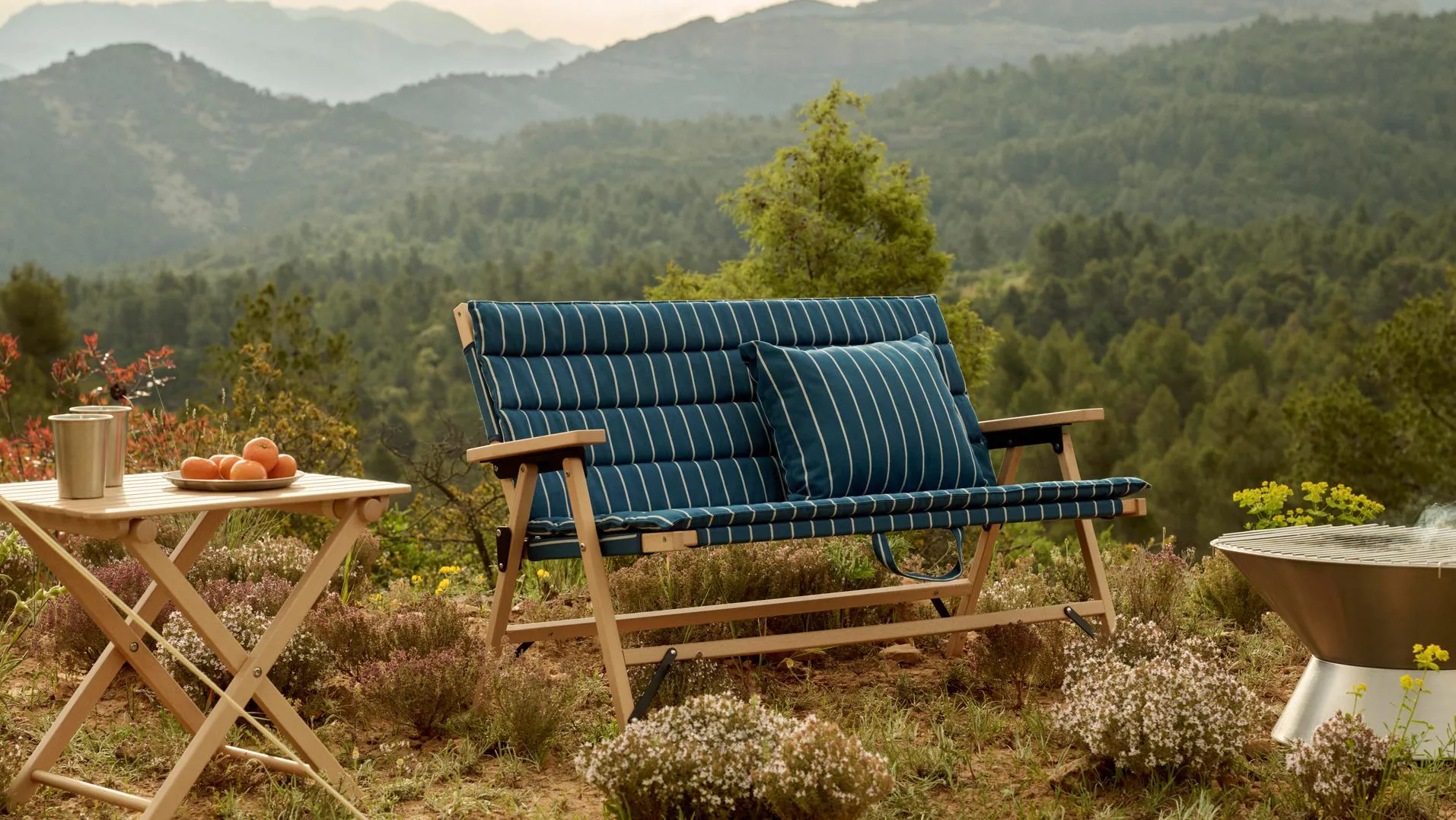 Outdoor Market kussen, Blauw-beige, 45×35 cm HAY