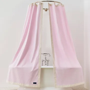 Outline douchegordijn - Roze en crème - HAY