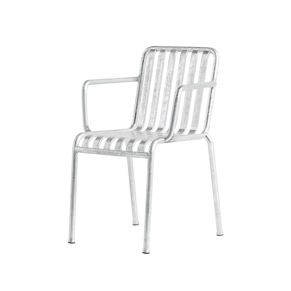 HAY Palissade armstoel hot galvanized | Scandinavisch Interieur | Tuinstoelen | Zilverkleurig