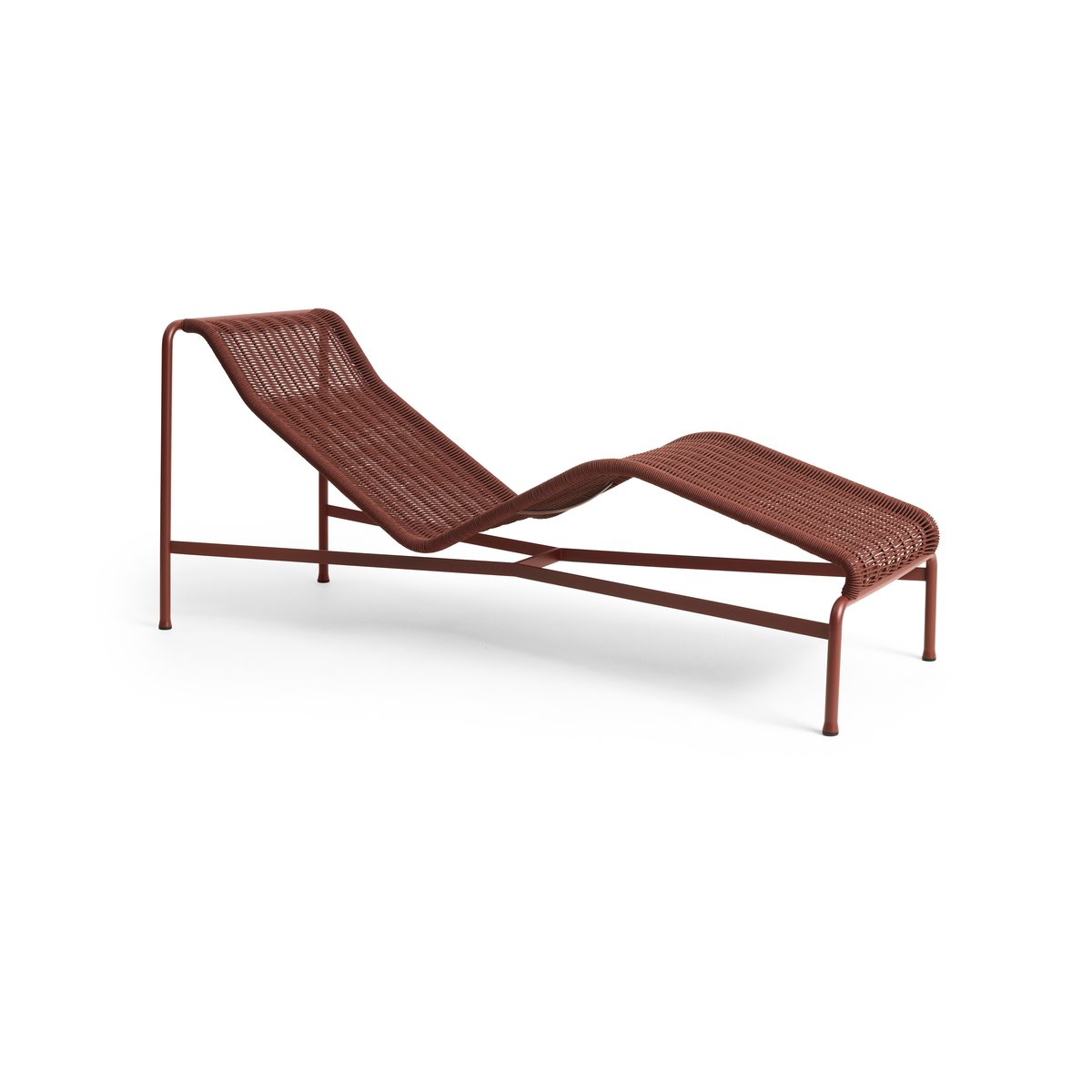 HAY Palissade Cord chaise longue Iron red | Scandinavisch Interieur | Tuinstoelen | Rood