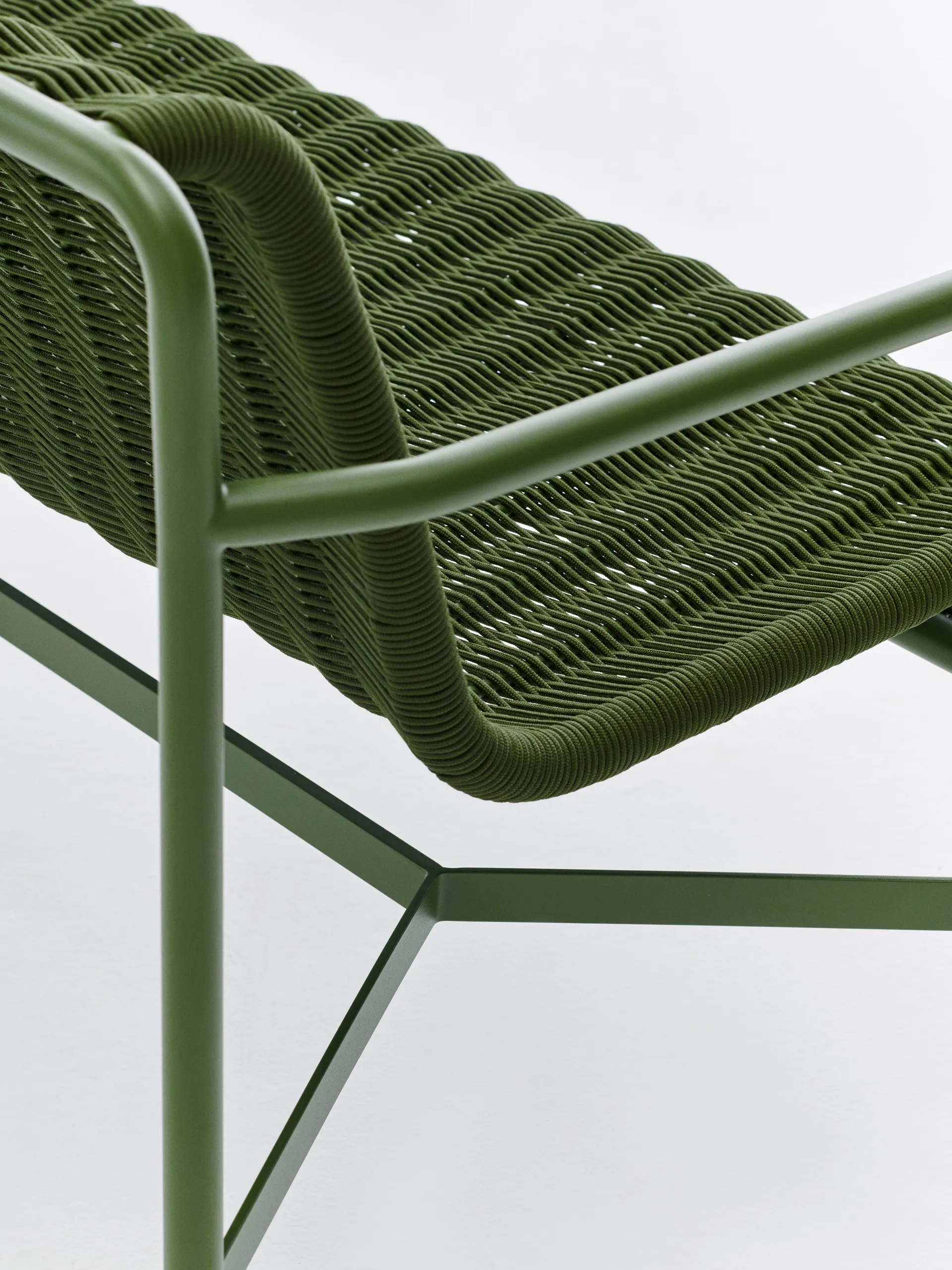 Palissade Cord Dining bank met armleuningen, Olive HAY