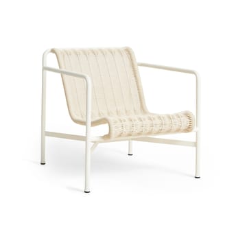 Palissade Cord Low loungestoel - Cream white - HAY