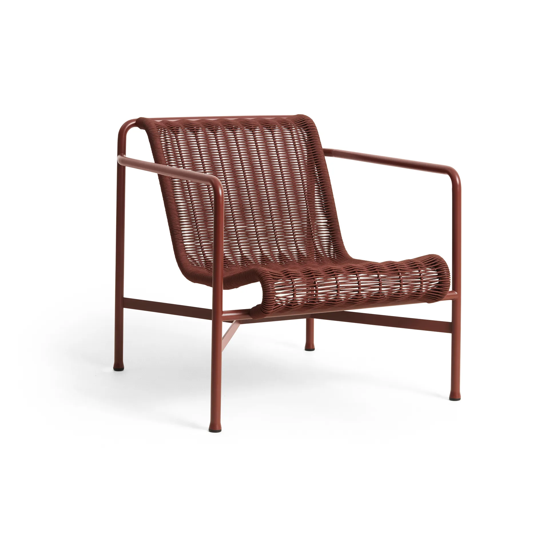 Palissade Cord Low loungestoel, Iron red HAY