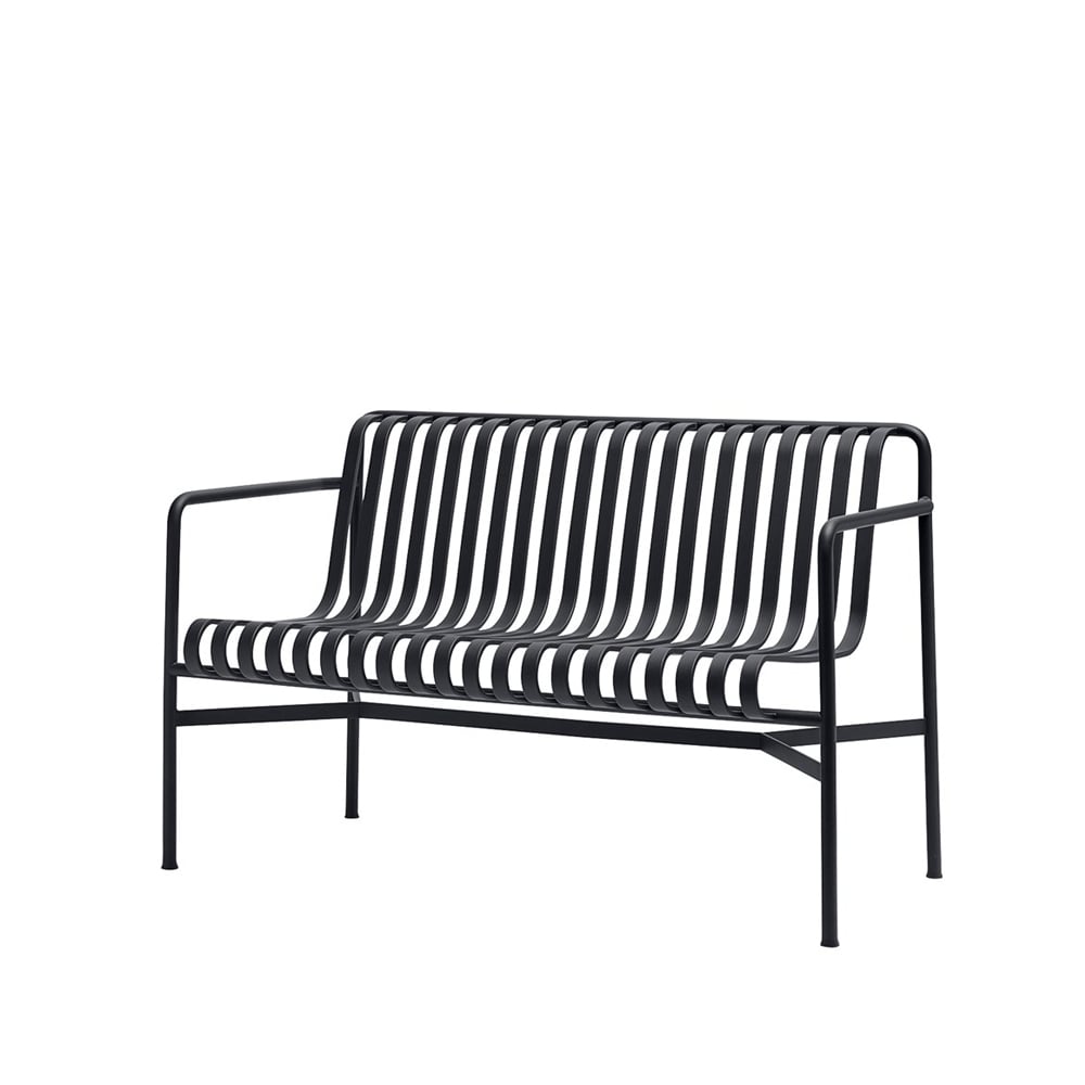 HAY Palissade Dining bank met armleuningen Anthracite