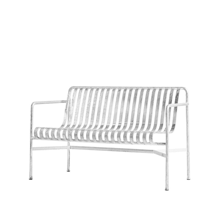 Palissade Dining bank met armleuningen - hot galvanized - HAY