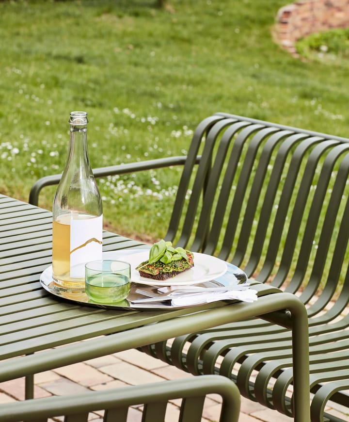 Palissade Dining bank met armleuningen, Olive HAY