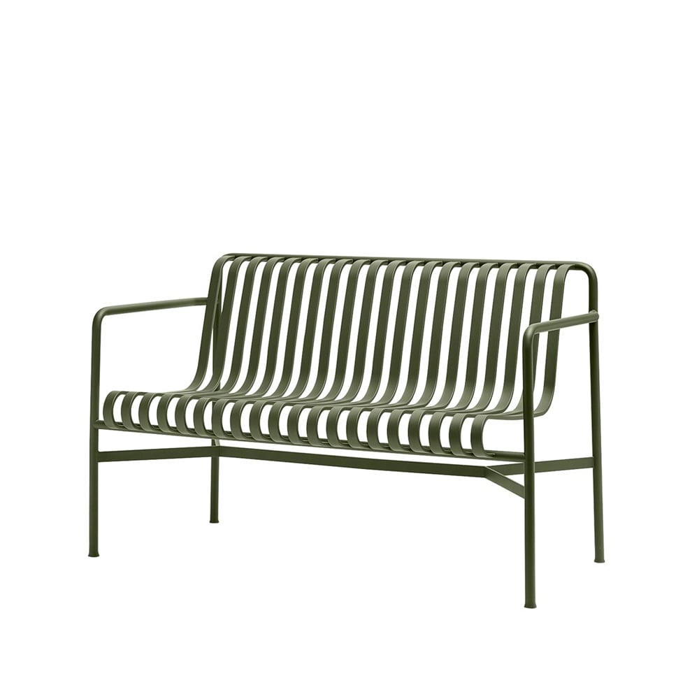 HAY Palissade Dining bank met armleuningen Olive | Scandinavisch Interieur | Groen