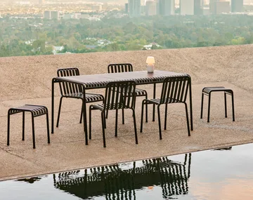 Palissade eetgroep 4 stoelen 170x90 cm - Anthracite - HAY