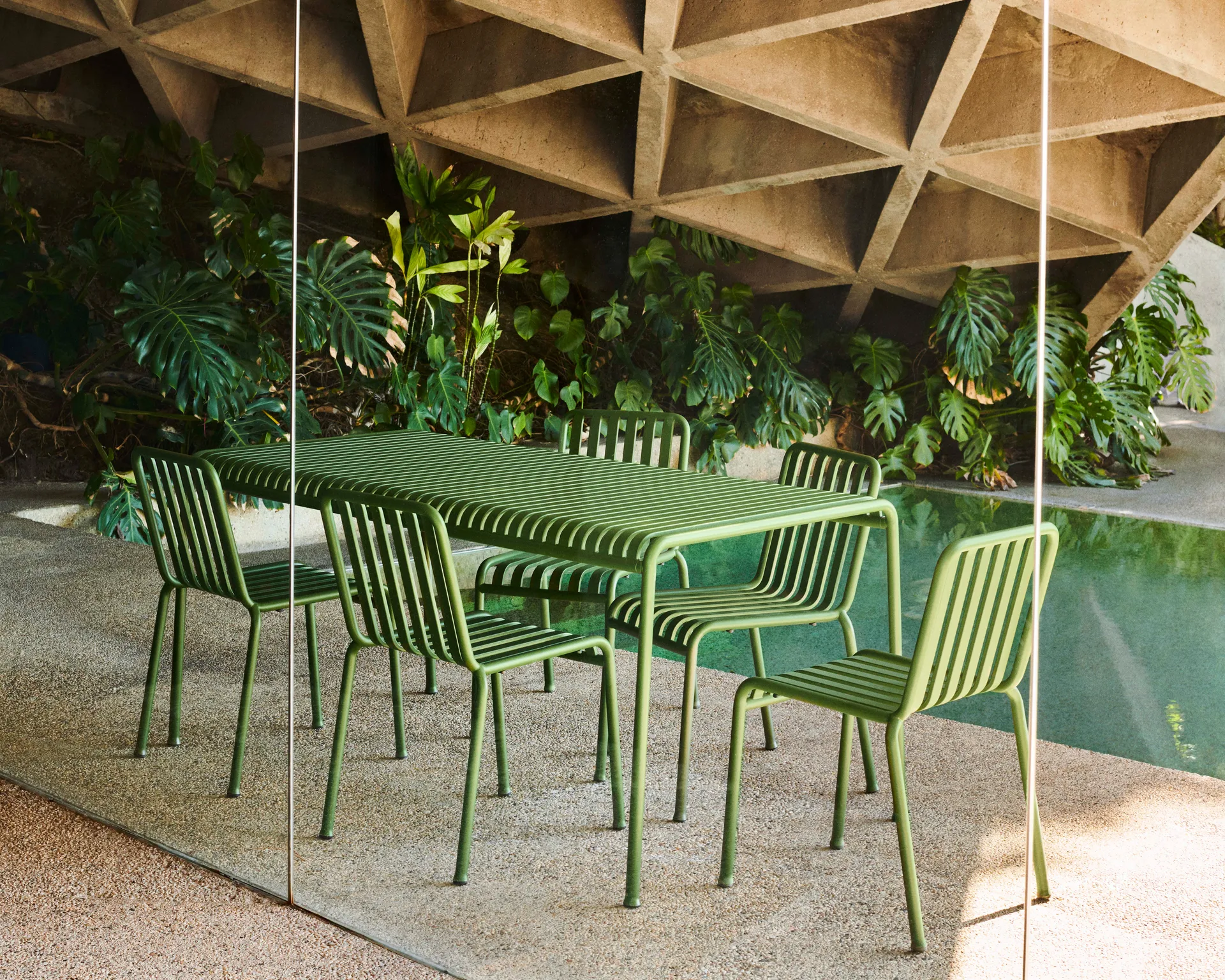 Palissade eetgroep 4 stoelen 170x90 cm - Olive HAY