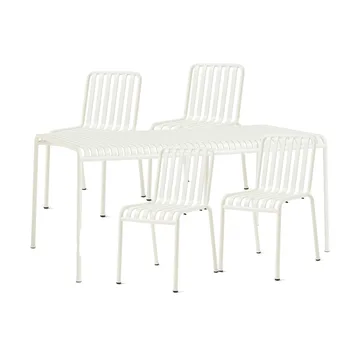 Palissade eetset 4 stoelen 170x90 cm cream white - HAY