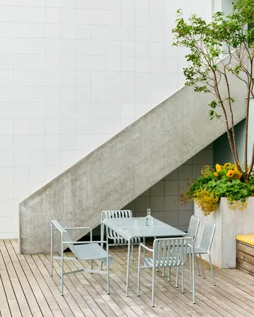 Palissade eetset 4 stoelen 170x90 cm gegalvaniseerd - HAY